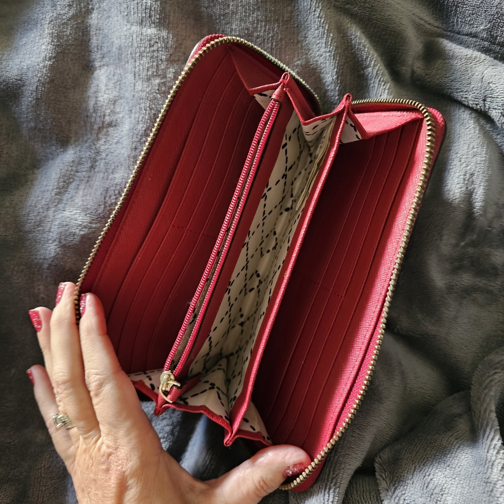 Kate Spade Cherry Red Zip Wallet - Picture 7 of 9